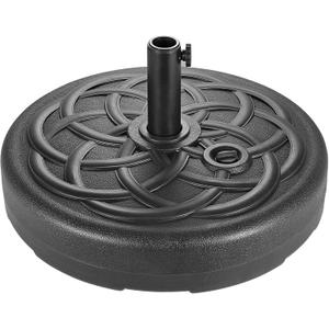 Patio Umbrella Stand - 112 lbs 22" Capacity Fillable Outdoor Umbrella Base Heavy Duty, Water Filled Weight Base for Market Umbrella Holder, Garden, Backyard, Pool, Beach, Round Black