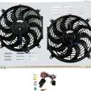 Radiator Electric Fan + Shroud + Relay Compatible with 1970-1981 Chevy Camaro Monte Carlo G-Body