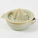 Ceramic Citrus Lemon Orange Juicer Manual Squeezer, Hand Juicer Reamer Rotation Press with 6.8oz Bowl, Strainer Lid, Spout, Handle, Dishwasher Safe, Easy to Clean