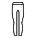 Navy Blue Leggings With White Stripe On Waist, Medium