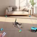 Interactive Cat Toy for Indoor - Automatic Cat Treadmill with Remote Control, 3 Speeds, Quiet Motor & Durable Design | Indoor Chase Hunting Feather Toys for Fitness, Playtime & Energy Release (Blue)