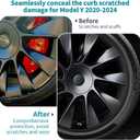 Tesla Model Y 20-Inch Rim Protectors for 2020-2024 Induction Wheels, Snap-On Wheel Rim Guards for Curb Rash Protection, Matte Black ABS+PC Composite, Set of 4