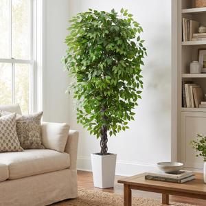 Artificial Ficus Tree Indoor, 7FT Realistic Large Fake Trees