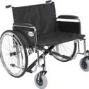 Drive Medical Sentra EC Heavy Duty Extra Wide Wheelchair with Various Arm Styles Arms, Black, 30