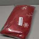 XAMSHOR Christmas Tree Skirt, 48 Inches Embroidered Xmas Tree Skirt with White Trim Holiday Party Ornaments Indoor Outdoor Decorations, Snowflake and Leaves Pattern Red