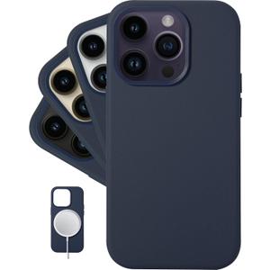 LONLI Classic - (for iPhone 14 Pro) - European Nappa Leather Case - Smoothen and Soften Over Time - Compatible with Magsafe - Midnight Blue