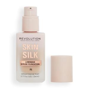 Revolution Beauty London, Skin Silk Serum Foundation, Light to Medium Coverage, Lightweight & Radiant Finish, Contains Hyaluronic Acid, F5 Light Skin Tones, 0.77 fl oz