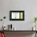 8.5x11 Diploma Frame with Tassel Holder, Solid Wood & Tempered Glass, Green over Gold Mat, Black Finish with Intricate Black Rope Detail
