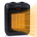 Profusion  Portable Electric Space Heater 1500W/750W, Ceramic Room Heater with Tip-Over and Overheat Protection, 200 sq. Ft Fast Heating for Indoor Desk Office Floor (Jet Black)
