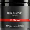 Toniiq NMN 12-in-1 Complex 5 Liposomal Ingredients NMN, NAD+, CoQ10 | Spermidine & Apigenin for Enhanced Absorption Plus Resveratrol, Fisetin, Berberine & More 90 Vegetarian Capsules