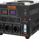 VEVOR Voltage Converter Transformer, 5000W, Heavy Duty Step Up/Down Transformer, Convert from 110 Volt to 220 Volt and from 220 Volt to 110 Volt, with US Outlet EU Outlet 5V USB Port, CE Certified