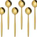 5.1 Inch Coffee & Tea Spoon,6 Pieces Gold Stainless Steel Teaspoon,Mini Spoons For Dessert And Coffee,Durable Demitasse Coffee Spoons For Dessert