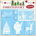 4 x HEEKPEK 163PCS Christmas Window Clings Decorations Large Merry Christmas Double Sided Stickers, Santa Claus Xmas Tree Reindeer Decals for Home Office School (14 Sheets)