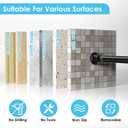 2Pcs Tension Curtain Rod 31 To 76 Inch Black Shower Curtain Rod No Drilling Adjustable Spring Loaded Curtain Rods 7/8"Diameter Shower Rods For Bathroom Windows Bedroom Closet Doorway Door