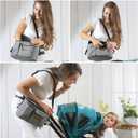 Miracle Baby Stroller Organizer Bag for Mom, Universal Stroller Storage Caddy Diaper Bag- Compatible with Most Strollers - Multifunctional Large (Gray White Star)