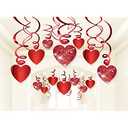 Valentine's Day Glitter Heart Swirl Hanging Decoration- Bridal Shower, Engagement, Wedding,Birthday Party Decorations 30Ct