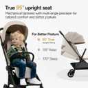 Mompush Nexis Carbon Travel Stroller, Ultra-Lightweight 11.5 lbs, Compact & Airplane Carry-On Approved, One-Second Auto-Fold, One-Hand Full Recline, from Birth to 50 lbs, JPMA Certified, Grey