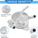 Engine Oil Cooler Compatible for Honda Civic 2006-2011, Durable Aluminum Alloy Silver Tone Transmission Oil Cooler