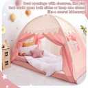 Sherilyn Twin Bed Canopy Tent Toddler, Kids Bed Canopy Indoor on Bed Privacy Space Playhouse Sleeping Blackout Twin Size Tents Bunk Bed Tent for Girl Birthday House Gift, Pink Polka Dot