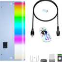 LAMPAOUS LED Under Cabinet Lighting Hardwired,White and RGB Multi Colored Smart Cabinet Lights with Remote App, Alexa and Google Compatible WiFi Blutooth Wireless Undermount Lamp for Kitchen