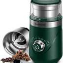 SHARDOR Electric Super Silent Blade Coffee Grinder, Timed Grind Control Rotary Knob, Adjustable Coarse to Fine for Coffee Beans, Spices & Herbs, with 1 Removable Stainless Steel Bowl, Green