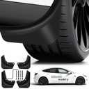 4Pcs Mud Flaps for Tesla Model Y 2025-2026 Accessories, No Drilling, Scratch-Resistant All Weather Protection,Thicker Version Mudflaps for Tesla New Model Y 2025 2026, Black