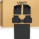 LASFIT Floor Mats & Cargo Liner for VW Atlas Cross Sport 2020-2026, All Weather TPE Custom Fit Floor Liners 1st and 2nd Rows Car Mats & Cargo Mat for Volkswagen Atlas Cross Sport Accessories, Black