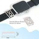 3 x LuReen Sport Band Compatible with Apple Watch 38mm 40mm 41mm 42mm 44mm 45mm 46mm 49mm Women Men, Soft Silicone Band with Jewelry Apple Watch Charm for iWatch Series 10 9 8 7 6 5 4 3 2 1 SE (With Band)