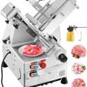 VEVOR Automatic Meat Slicer, 500W Electric Deli Slicer Machine with 10 inch Sharp 75Cr1 Steel Blade, 0-0.67 inch Adjustable Thickness, 633 RPM Fast Slicing, for Frozen Meat, Hard Cheese, and Bread