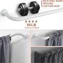 Matte White Curtain Rods for Windows 28 to 48",1 Inch Disc Wrap Around Curtain Rod with Aluminum Finials and Brackets,No Screw Disassembly Adjustable Blackout Curved Room Darkening Curtain Rod