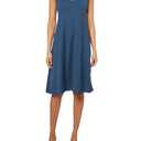 Women's Petite Aster Vneck Midi Dress (Black, XL)