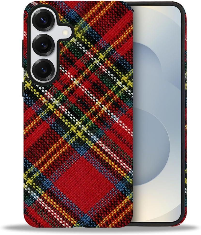 DAIZAG Case for Samsung Galaxy S25,Military-Grade Protection Cover,Christmas Tartan PlaidFrosted