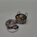 Puraikcmi Cat Lover Coasters Set of 8 with Holder, Ceramic, Multicolor, Funny Cat Designs, Drink Coasters for Table, Office, Desk, Bar, Gift