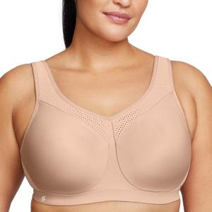 Full Figure Plus Size High Impact Wonderwire Sports Bra Underwire #9066 (Beige, M)