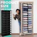 Sweatshirt Storage Hanging Organizer 26 Clear Pocket Hanging Sweatshirt Rack Holder Pockets Wall Shoes Bag Portable Closet Wardrobe for Closet Storage Men Women Handbags (Black)