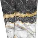HAISUKA Black Gold Marble Hand Towels - Soft Absorbent Modern Abstract Kitchen Bathroom Decor (Black and Gold)
