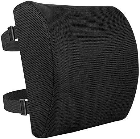 Amazon Basics Comfortable Back Support Cushion for Office Chairs, Memory Foam, Black