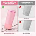 2 x 2pcs Silicone Boot for Owala Smoothsip Slider Coffee Tumbler 12oz 20oz, Anti-Slip Protective Sleeve, Rubber Bottom Protector for Travel Coffee Mug, Cup Tumblers Accessories for Owala', Pink