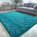 OLANLY 5x7 Machine Washable Large Area Rugs for Living Room, Bedroom, Soft Fluffy Shaggy Bedside Rug, Indoor Floor Carpet for Kids Girls and Boys, Dorms, Nursery, Home Decor Aesthetic, Teal