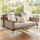 MIULEE Beige 48 x 18 x 3 Outdoor Bench Cushion Waterproof Patio Chair Cushion with Adjustable Straps Set of 1 for Swing Patio Furniture 3-Year Color Fastness Garden Sofa Couch
