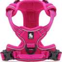 TRUE LOVE Adjustable No-Pull Dog Harness Reflective Pup Vest Harnesses Comfortable Control Brilliant Colors Truelove TLH5651(Fushcia,L)