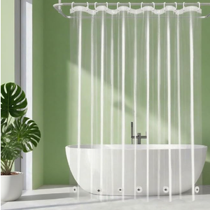 74 Inch Shower Curtain Liner with 6 Weighted Magnets, PEVA Heavy Duty Clear Plastic Waterproof Vinyl 72x74 Shower Liner Long for Shower Stall,No Smell