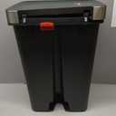 Rubbermaid Premier Series III Step-On Trash Can for Home and Kitchen, with Stainless Steel Rim, 12.4 Gallon, Charcoal, for Home/Kitchen/Garage/Apartment/Office