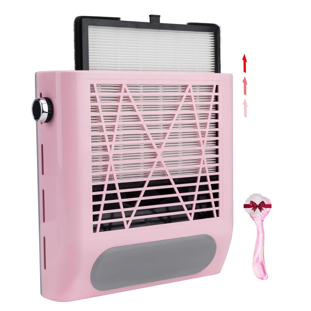 CoFashion Nail Dust Collector for Acrylic Nails Vacuum Machine, 80W Adjustable Vacuum, Electric Nails Filter for Manicure Nail Fan Dust Collector