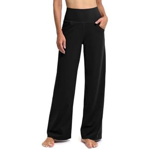 Promover Wide Leg Pants Woman Yoga Pants with Pockets Stretch Loose Casual Lounge Sweatpants Petite/Regular/Tall S