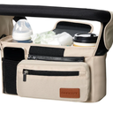 Momcozy Universal Baby Stroller Organizer, 2 Insulated Cup Holder, Detachable Zippered Pocket, Adjustable Shoulder Strap, Large capacity for baby essentials, Compact Design Fits Any Strollers