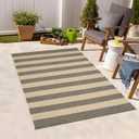 Black and Tan Boho Striped Rugs, 3x5 Rug Outdoor Front Door Mat Hand Woven Washable Rugs for Entryway, Foldable Front Porch Rug for Kitchen/Home Entrance/Farmhouse