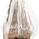Bride Veil for Bachelorette Party, Short White Bridal Veil Headwear Bridal Shower Accessories Gifts for Bride Engagement Supplies Wedding Favors BachParty Decorations (White)