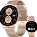 SOUYIE Smart Watches for Women, 1.43" AMOLED Display Fitness Tracker with Bluetooth Make/Answer Call, Heart Rate/SpO2/Sleep Monitor, 100+ Sports Modes, IP67 Waterproof Smartwatch for Android iPhone (Gold)