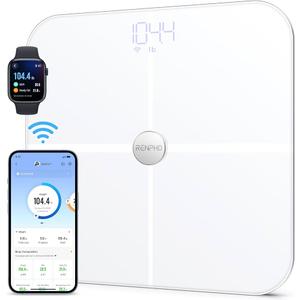 RENPHO Wi-Fi Scale for Body Weight, FSA HSA Store Eligible Bluetooth WiFi Body Fat Scale Tracks 13 Metrics, Smart Digital Bathroom Scale Automatically Identify Users by Wi-Fi, Elis Aspire